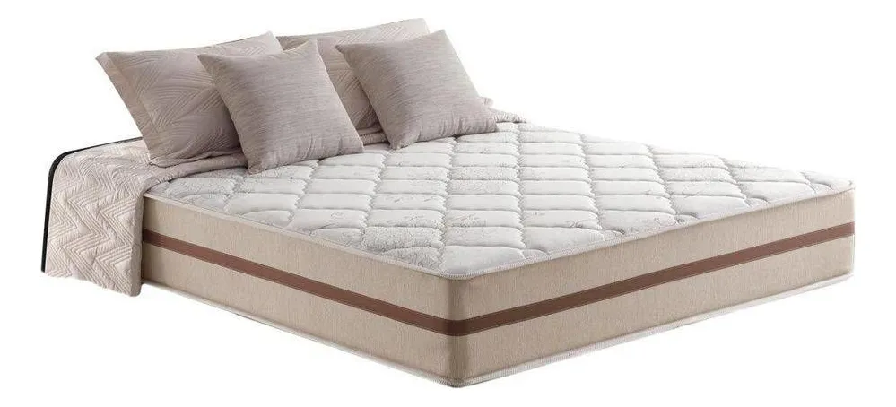 Cama Box Baú Casal Com Colchão Pillow Angel Molas Ensacadas Cor Bege